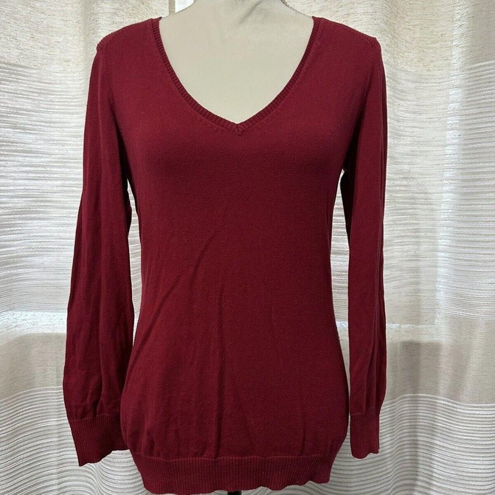 Eddie Bauer Red Pullover Sweater Sz M Medium Cotton / Cashmere Blend